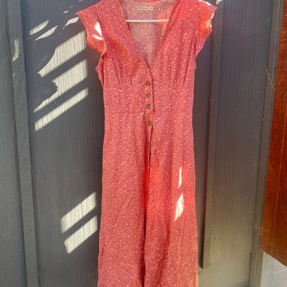 Floral Button-Down Maxi Dress XS